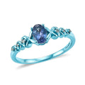 D'Joy Tanzanite, Moissanite Ring in Blue E-coat Sterling Silver (Size 10.0) 0.50 ctw - Sticky add to cart bar