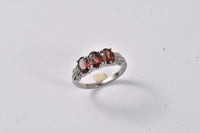 EverTrue Orissa Rose Garnet 2.90 ctw Trilogy Ring in Stainless Steel (Size 6.0)