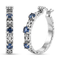 D'Joy Passport to Turkey Kashmir Kyanite Hoop Earrings in Rhodium Over Sterling Silver 1.10 ctw