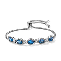 EverTrue London Blue Topaz Bolo Bracelet in Stainless Steel 4.60 ct