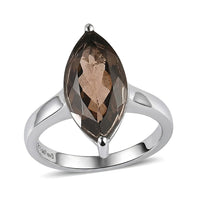 EverTrue Smoky Quartz 5.30 ctw Ring in Stainless Steel (Size 10.0)