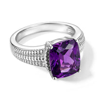 EverTrue Lab Created Purple Sapphire Solitaire Ring in Stainless Steel (Size 10.0) 6.50 ctw