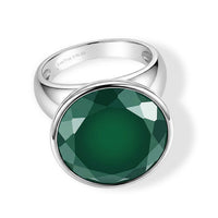 EverTrue Green Onyx 14.50 ctw Solitaire Ring in Stainless Steel (Size 7.0)