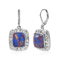 EverTrue Mojave Purple Turquoise 11.40 ctw Lever Back Earrings in Stainless Steel