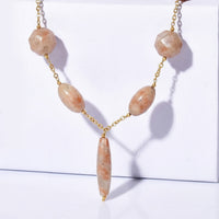 EverTrue Sunstone Beaded Necklace (20-22 Inches) in 18K YG Plated Stainless Steel 225.00 ctw