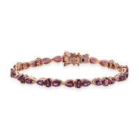 GP Amore Collection Premium Radiant Ember Garnet Bracelet in 18K Vermeil RG Over Sterling Silver (7.25 In) 9.25 ctw