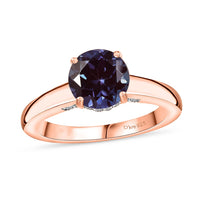 D'Joy Lab Grown Alexandrite and Moissanite 2.85 ctw Ring in 18K Vermeil Rose Gold Over Sterling Silver (Size 7.5)