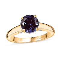 D'Joy Lab Grown Alexandrite and Moissanite 2.85 ctw Ring in 18K Vermeil Yellow Gold Over Sterling Silver (Size 6.5)