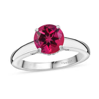 D'Joy Lab Grown Pink Sapphire and Moissanite 2.85 ctw Ring in Rhodium Over Sterling Silver (Size 9.5)