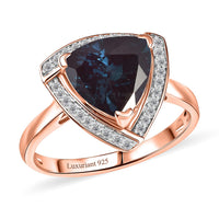 D'Joy Lab Grown Alexandrite and Moissanite 4.00 ctw Ring in 18K Vermeil Rose Gold Over Sterling Silver (Size 10.0)