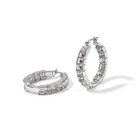 EverTrue White Swarovski Crystal Hoop Earrings in Stainless Steel