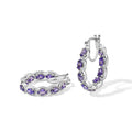 EverTrue Simulated Purple Diamond Earrings in Stainless Steel - Sticky add to cart bar