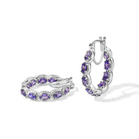 EverTrue Simulated Purple Diamond Earrings in Stainless Steel