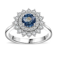 Certified & Appraised Luxoro 14K Yellow Gold AAA Australian Sapphire, Diamond (G-H, I2) (0.74 cts) Floral Ring (Size 10.0) 1.85 ctw