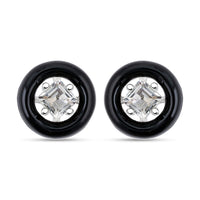 Princess Cut Montezuma Prasiolite Earrings in Rhodium Over Sterling Silver 0.35 ctw