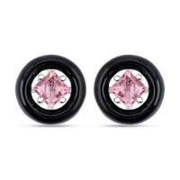 Princess Cut Montezuma Prasiolite Earrings in Rhodium Over Sterling Silver 0.35 ctw