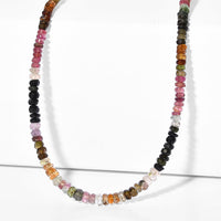 D'Joy Premium Multi-Tourmaline Beaded Necklace (18-20 Inches) in 18K Vermeil YG Over Sterling Silver 55.00 ctw