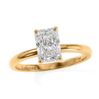 IGI Certified Radiant Cut Luxuriant Lab Grown Diamond G VS 1.50 ctw Ring in 10K Yellow Gold