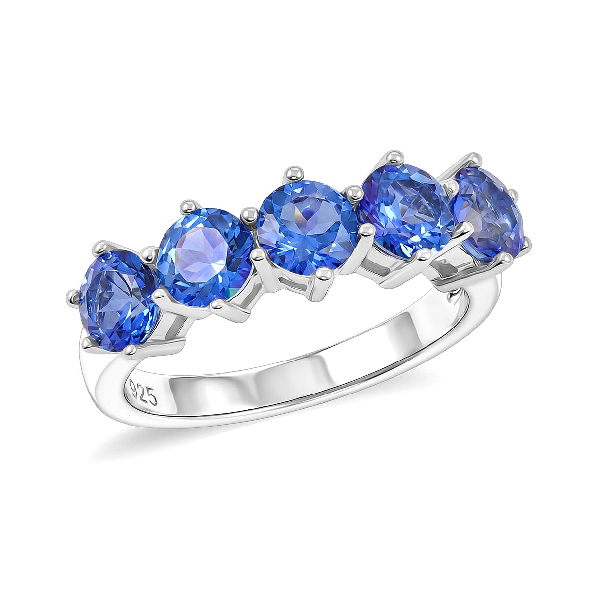 Odyssey Tanzanite Quartz 3.20 ctw Ring in Rhodium Over Sterling Silver (Size 7.0)