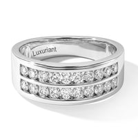 Luxuriant Lab Grown Diamond (G-H, SI) Men's Ring in Rhodium Over Sterling Silver (Size 10.0) (Ships in 5-7 Days) 1.00 ctw