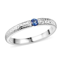 Odyssey Tanzanite Quartz 0.20 ctw Ring in Rhodium Over Sterling Silver (Size 6.0)