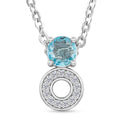 Swiss Blue Topaz and White Corundum 0.50 ctw Necklace in Rhodium Over Sterling Silver 18-20 Inches - Sticky add to cart bar