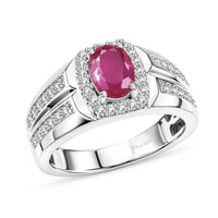 Certified & Appraised D'Joy Ruby, Moissanite Men's Ring in Rhodium Over Sterling Silver (Size 10.0) 2.50 ctw