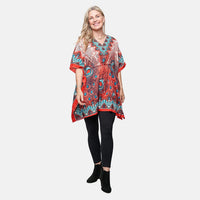 Neelam Fashions Red Caftan Tunic- One Size Fits Most
