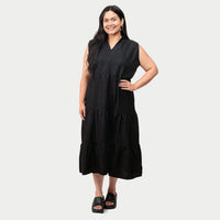 La Marey Denim Flowy Maxi Dress - One Size Missy
