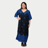 La Marey Black and Blue V-neck Shift Dress - One Size Missy