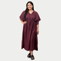 La Marey Teal V-neck Drawstring Waist Dress - One Size Missy