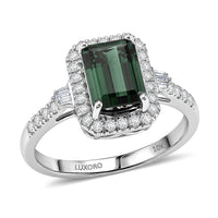 Certified & Appraised Luxoro AAA Monte Belo Indicolite and Diamond I2 2.26 ctw Ring in 10K White Gold