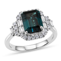 Certified & Appraised Rhapsody AAAA Monte Belo Indicolite and Diamond E-F VS 3.00 ctw Ring in 950 Platinum 5.51 Grams