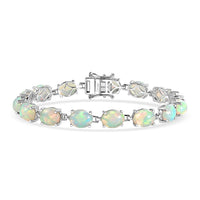Epic Deal D'Joy AAA Ethiopian Welo Opal Bracelet in Rhodium Over Sterling Silver (6.50 In) 15.60 ctw