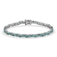 D'Joy Premium Grandidierite, Moissanite Bracelet in Rhodium Over Sterling Silver (7.25 In) 8.90 ctw