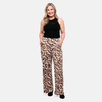 Joi De Vivre Animal print 30" Pants with Pleats and Pockets -L