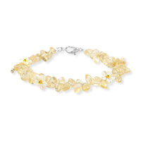 Brazilian Citrine and Resin 25.00 ctw Beaded Bracelet in Dualtone (7-9In)