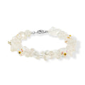 White Crystal Quartz and Resin 25.00 ctw Beaded Bracelet in Dualtone (7-9In) - Sticky add to cart bar