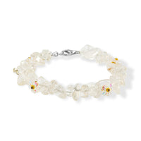 White Crystal Quartz and Resin 25.00 ctw Beaded Bracelet in Dualtone (7-9In)