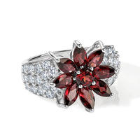 EverTrue Orissa Rose Garnet and White Zircon 4.35 ctw Ring in Platinum Bond (Size 9.0)