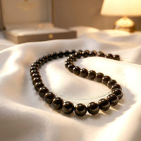 GCS Round Black Onyx Beaded Strand (14 Inches) 161.85 ctw