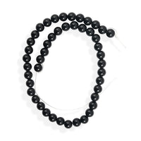 GCS Round Black Onyx Beaded Strand (14 Inches) 161.85 ctw