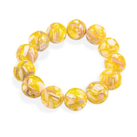 Mosaic Yellow Shell Pearl Stretch Bracelet