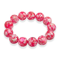 Mosaic Pink Shell Pearl Stretch Bracelet