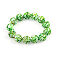 Mosaic Green Shell Pearl Stretch Bracelet