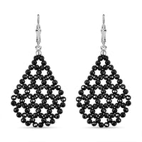 Thai Black Spinel 29.50 ctw Earrings in Sterling Silver