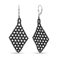 Thai Black Spinel 33.15 ctw Earrings in Sterling Silver
