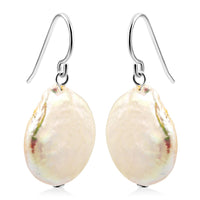 White Freshwater Pearl Fashion Earrings in Sterling Silver