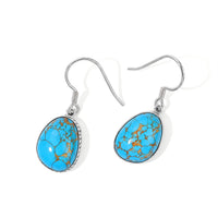 D''Joy Artisan Crafted Mojave Blue Turquoise 16.00 ctw Earrings in Sterling Silver