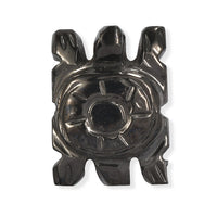 Silver Shungite Carved Turtle (Fancy Free Size) 9.42 ctw